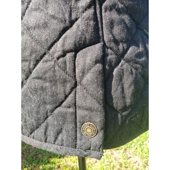Lauren Jeans Co. Ralph Lauren Quilted Vest Women's Size L Black Denim & Leather - Picture 6 of 14